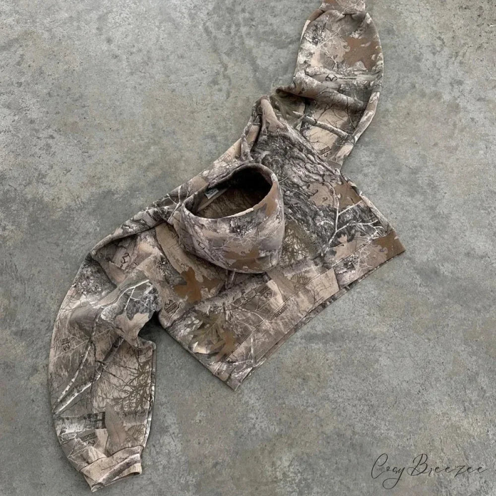 Camo Printed Oversized Hoodie hoodies-241228