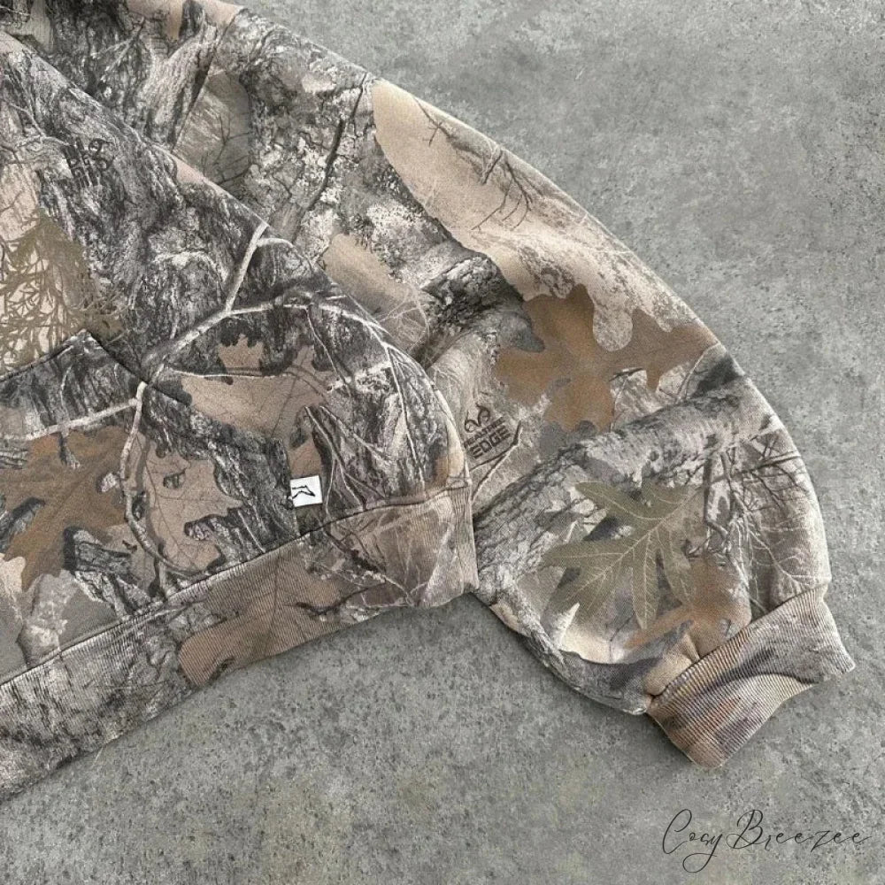 Camo Printed Oversized Hoodie hoodies-241228