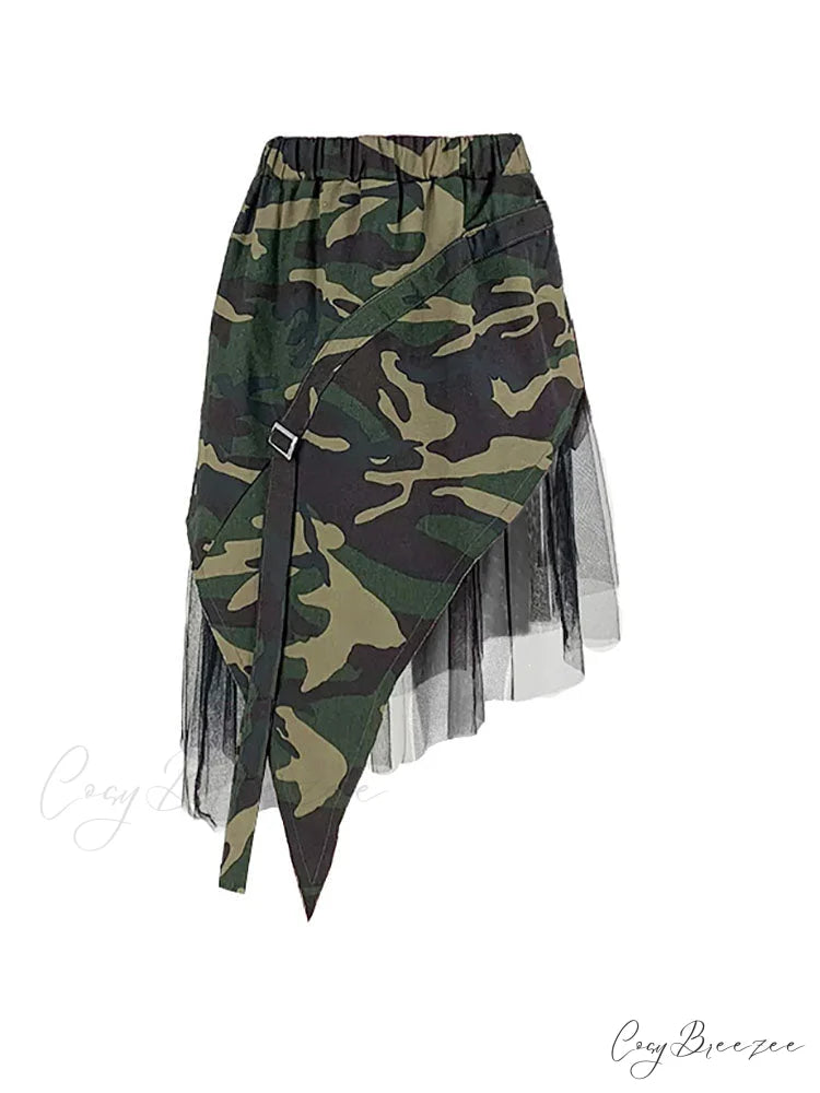 Camouflage Charming Loose Overall