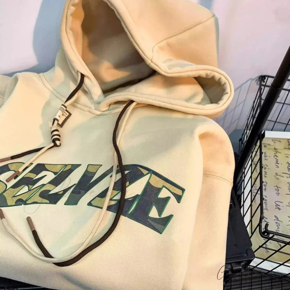Camouflage Letter Print Punk Y2K Hoodie hoodies-241228