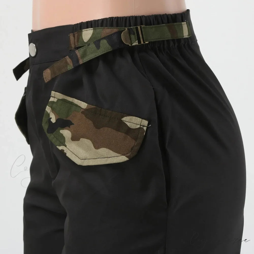 Camouflage Side Pocket Y2K Cargo Pants pants-241228