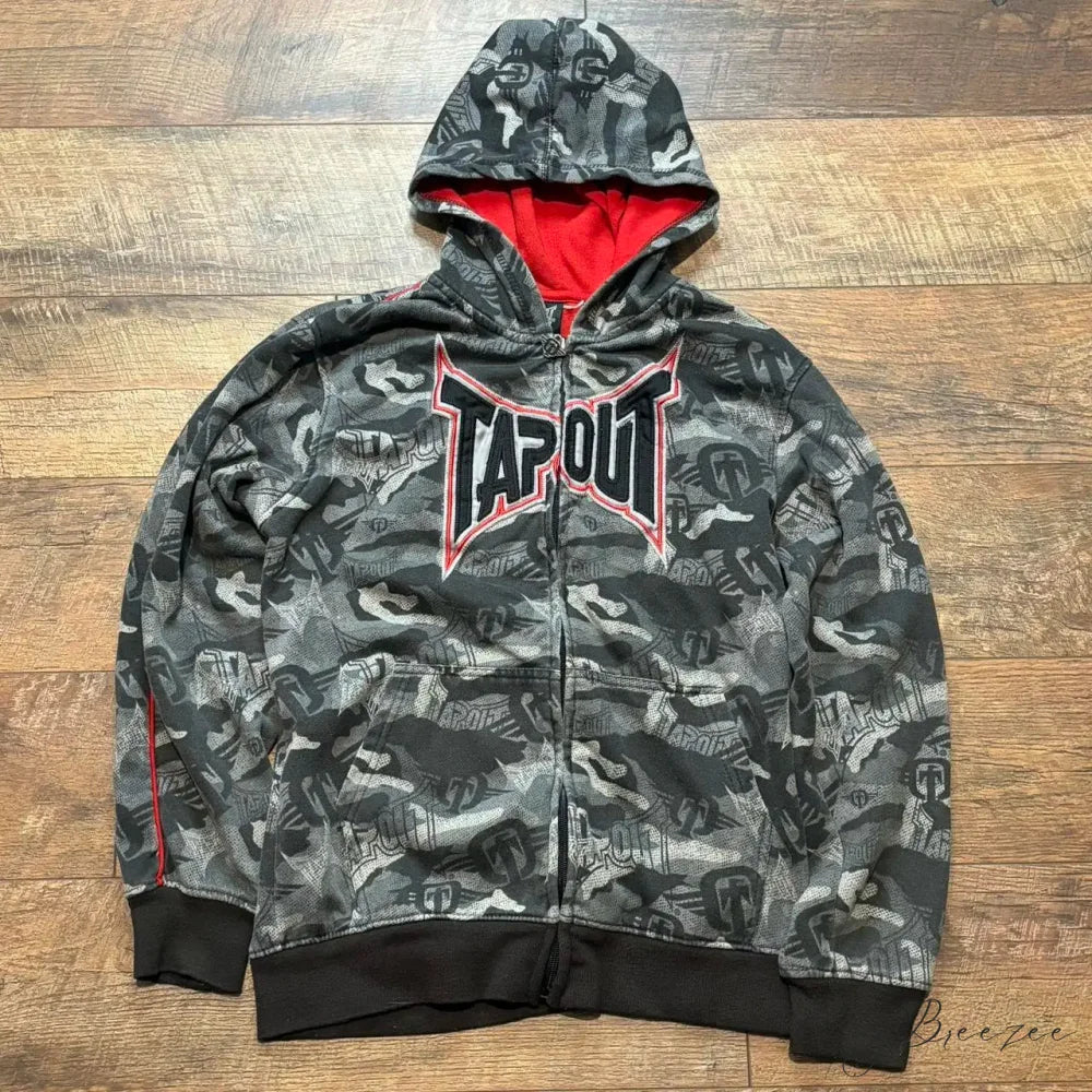 Camouflage Zipper Hoodie black 5 / S hoodies-241228