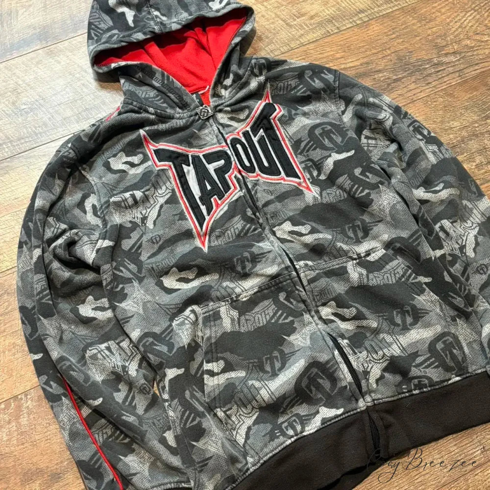 Camouflage Zipper Hoodie hoodies-241228