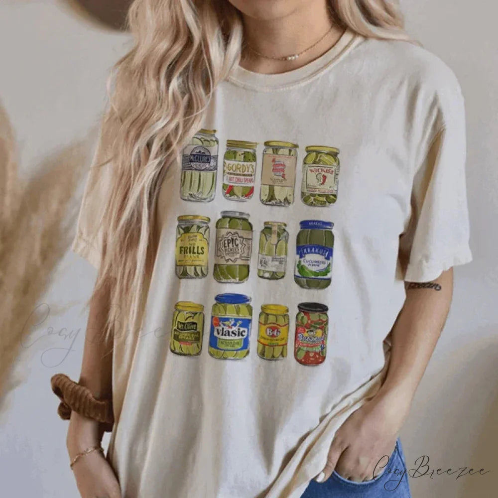 Canned Pickles Stylish Graphic Print Tee