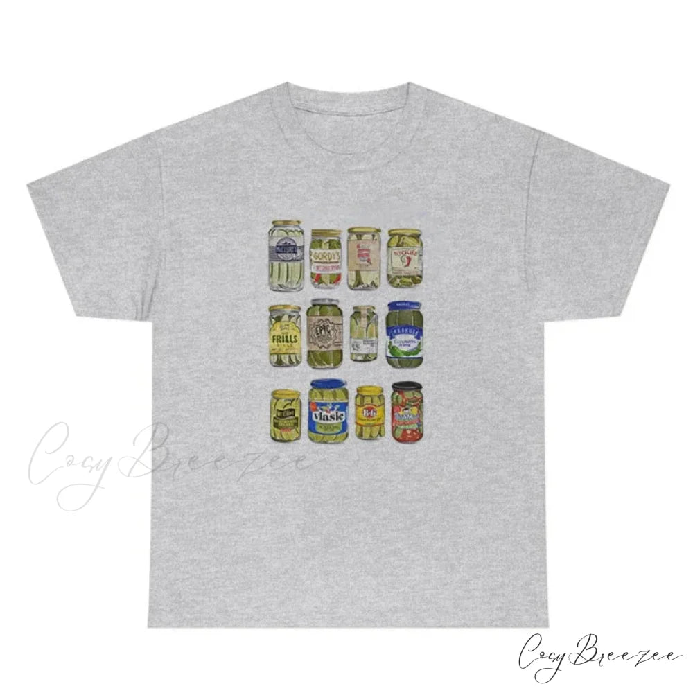 Canned Pickles Stylish Graphic Print Tee GRAY / XXL