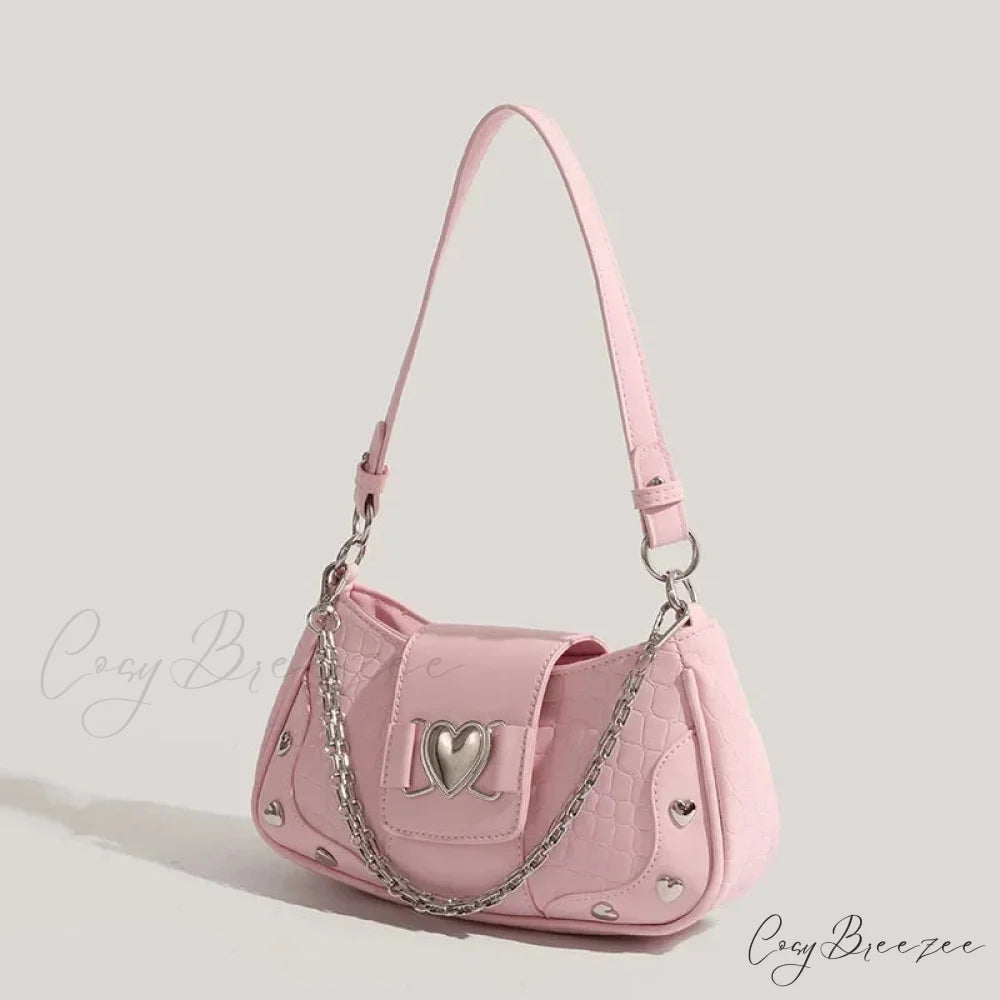 Canvas Y2K Stars Pattern Crossbody Pink(24x14x6cm) crossbody-250126
