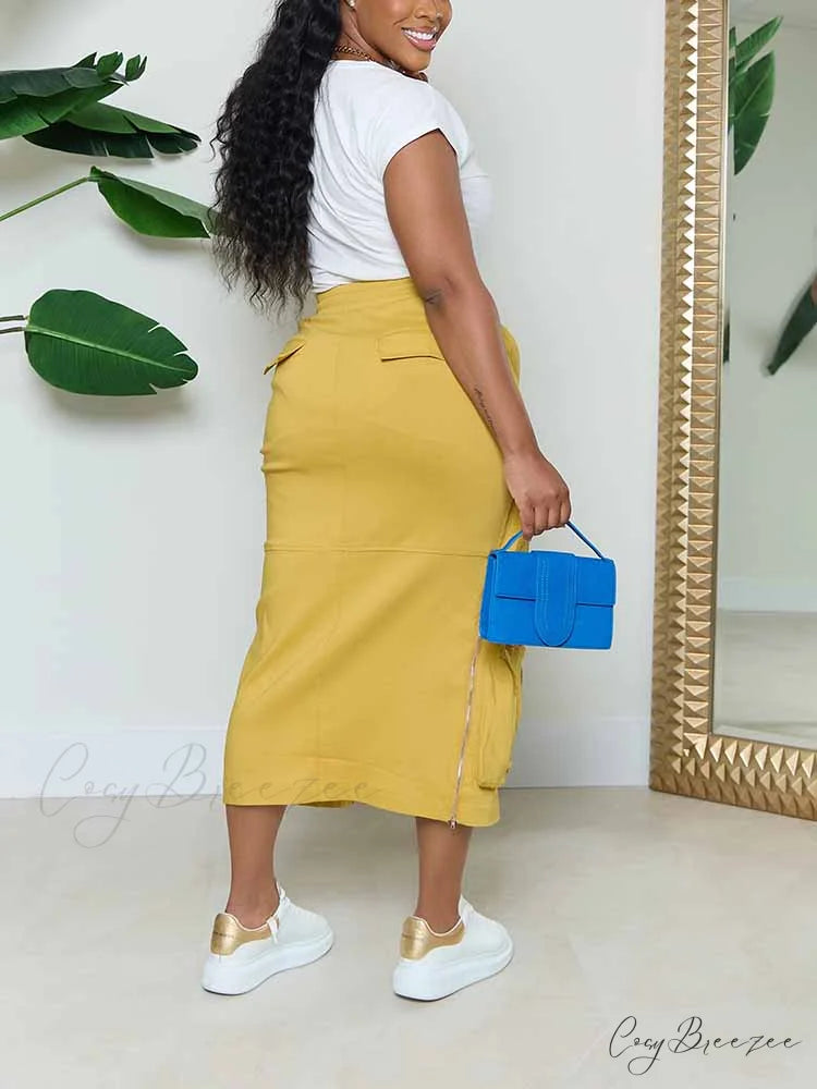 Cargo Pocket Graceful Micro Mini Skirt
