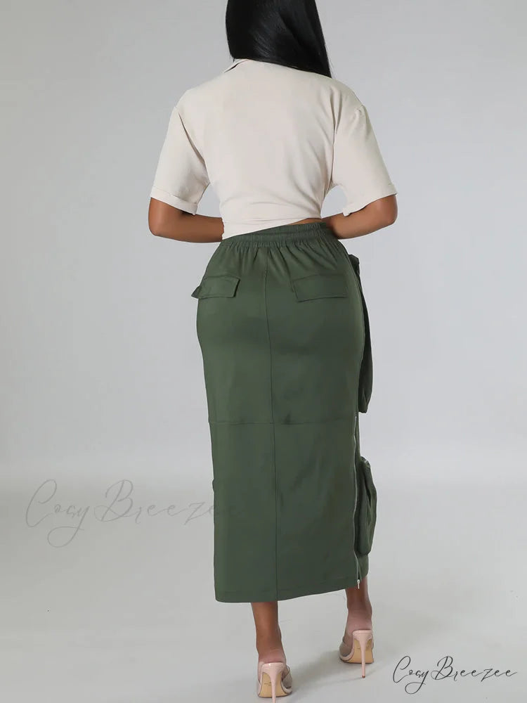 Cargo Pocket Graceful Micro Mini Skirt
