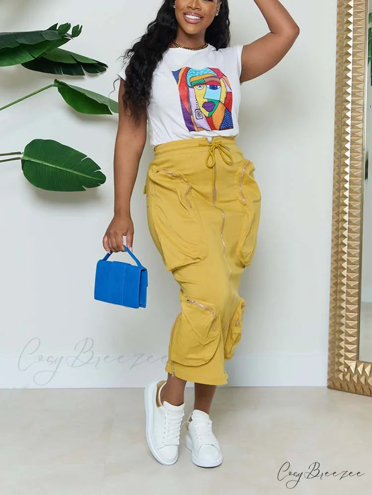 Cargo Pocket Graceful Micro Mini Skirt