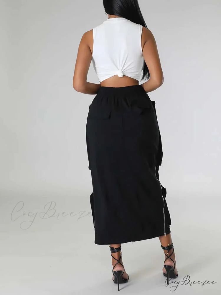 Cargo Pocket Graceful Micro Mini Skirt