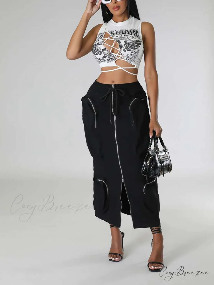 Cargo Pocket Graceful Micro Mini Skirt