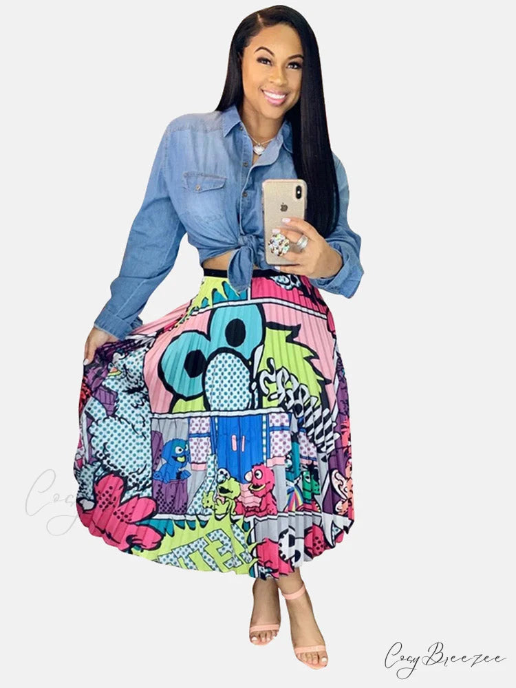 Cargo Pocket Graceful Zipper Skirt