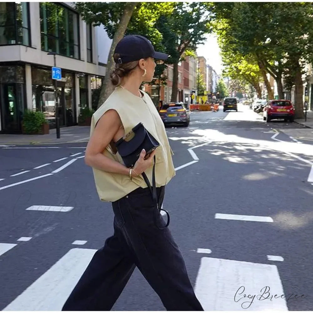 Cargo Pocket Stylish Drawstring Waistcoat