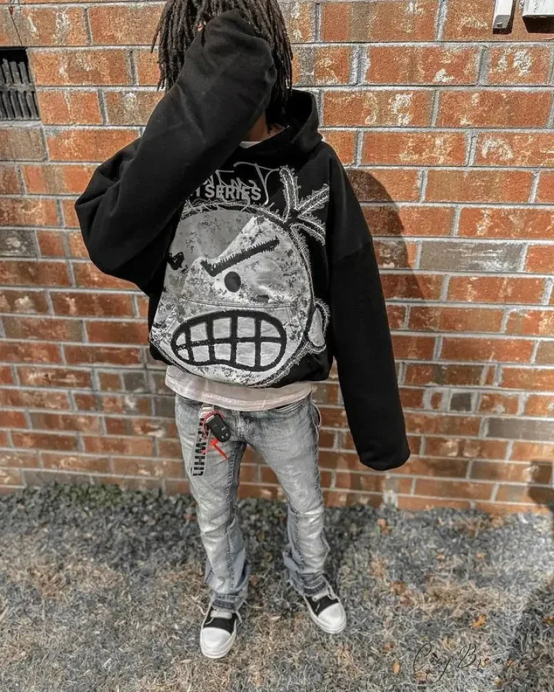 Cartoon Graphic Printed Hoodie hoodies-241228