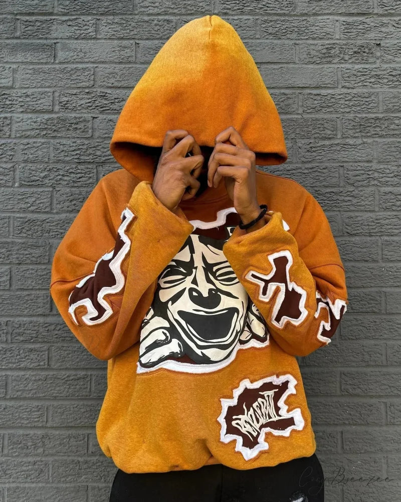 Cartoon Patch Embroidery Fashion Hoodie hoodies-241228