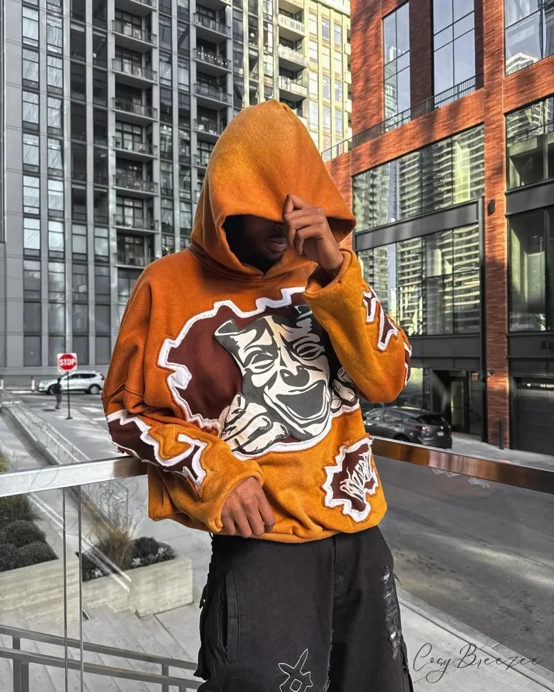 Cartoon Patch Embroidery Fashion Hoodie hoodies-241228