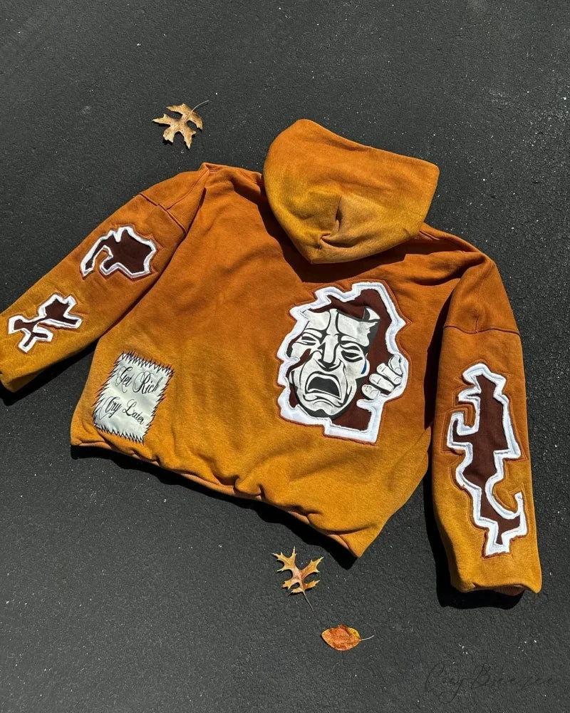 Cartoon Patch Embroidery Fashion Hoodie hoodies-241228