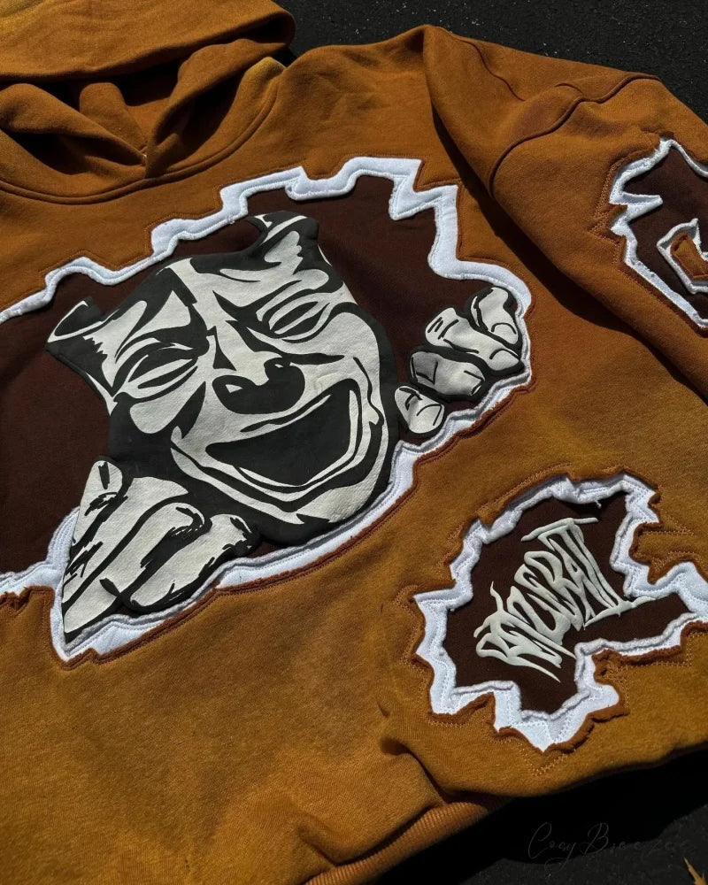 Cartoon Patch Embroidery Fashion Hoodie hoodies-241228
