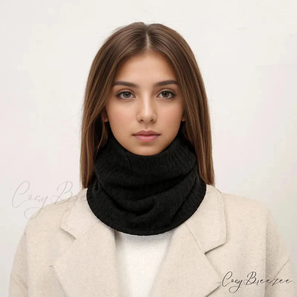 Cashmere Knit Ring Wool Neck Warmer Scarf for Women