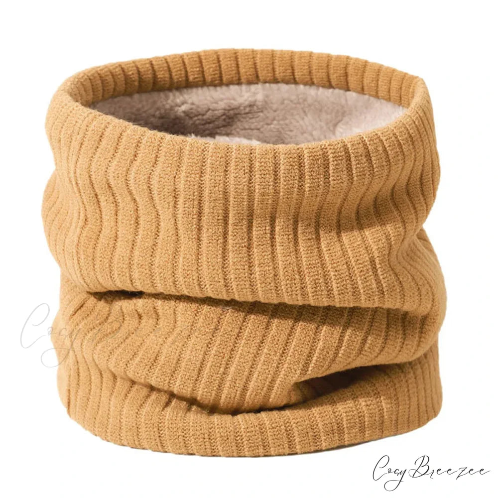 Cashmere Knit Ring Wool Neck Warmer Scarf for Women CAMLE