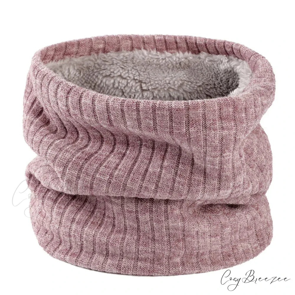 Cashmere Knit Ring Wool Neck Warmer Scarf for Women LAVENDER
