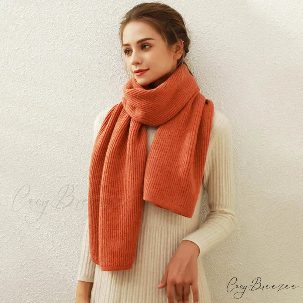Cashmere Scarf for Women - Thick and Warm Winter Scarf Orange / L170cm W30cm