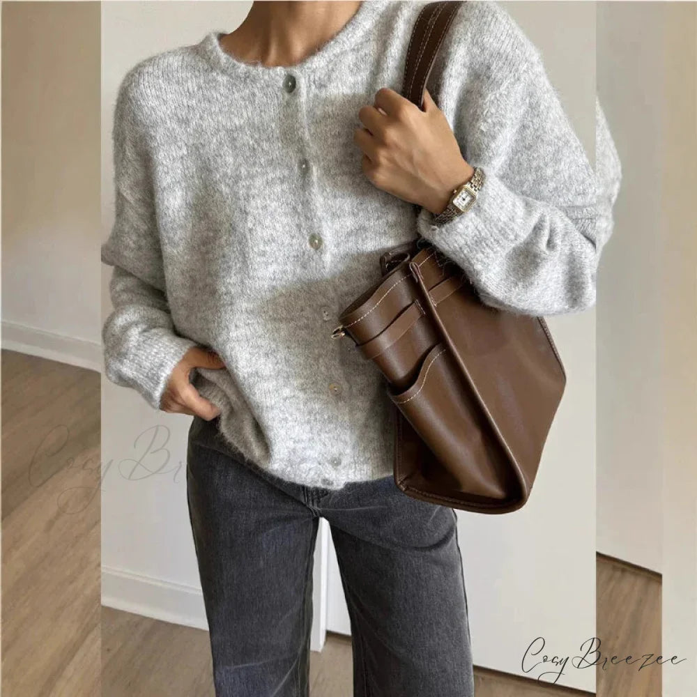 Cashmere Soft Single-breasted Knit Cardigan cardigans-241228
