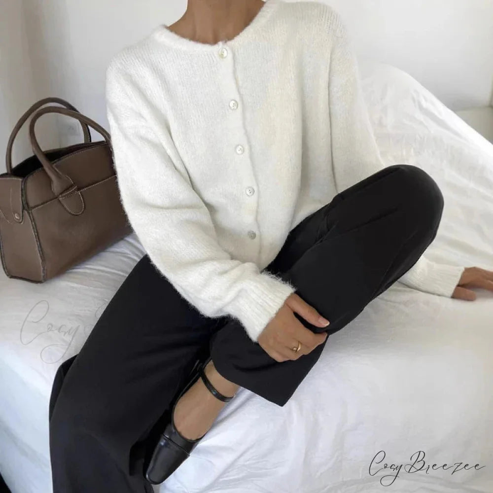 Cashmere Soft Single-breasted Knit Cardigan cardigans-241228