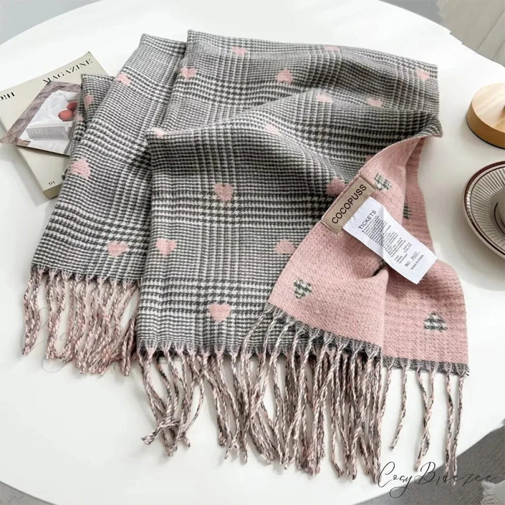 Cashmere Winter Plaid Pashmina Scarf brown scarf-241228