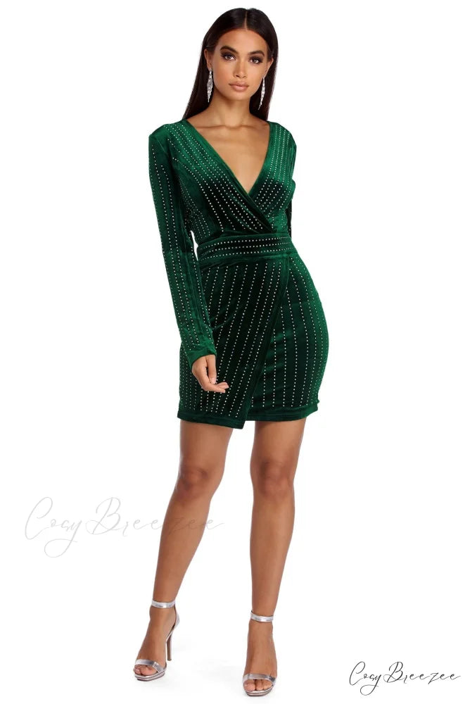 Cassie Velvet Stylish Wrap Dress