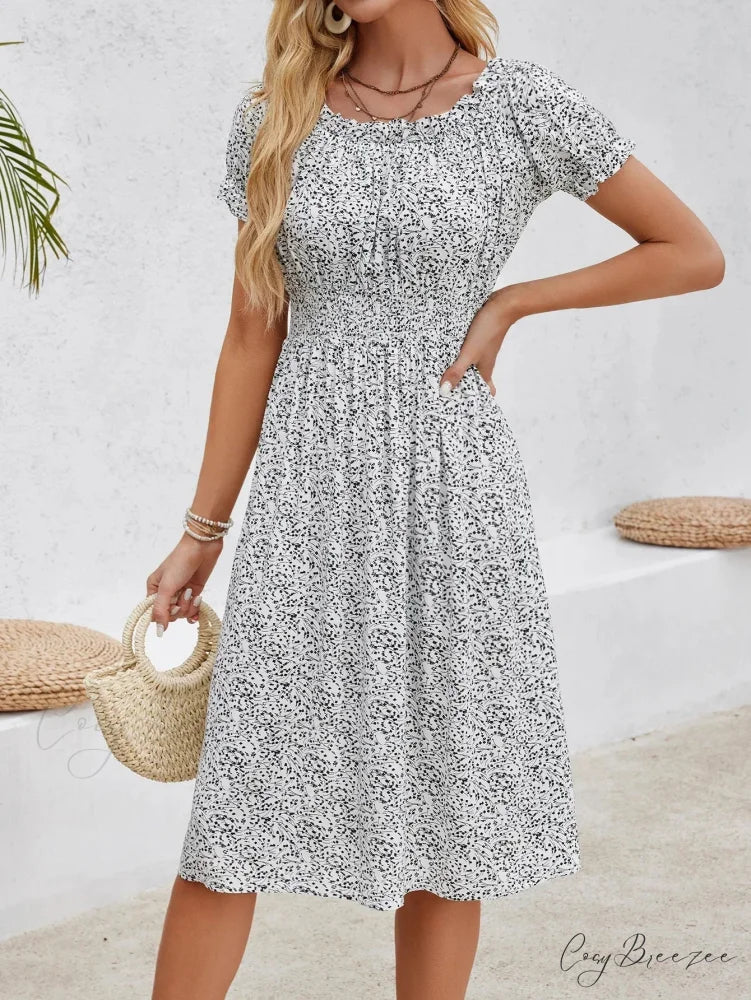 Casual Bohemian Beach Floral Dress oldfloraldress-250126