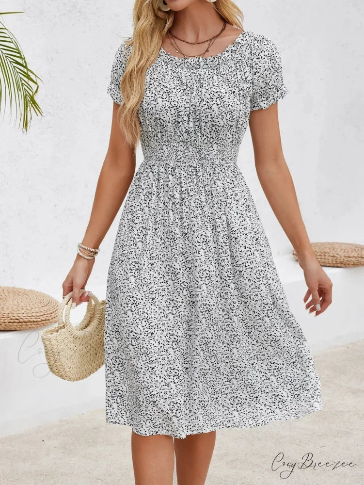 Casual Bohemian Beach Floral Dress oldfloraldress-250126