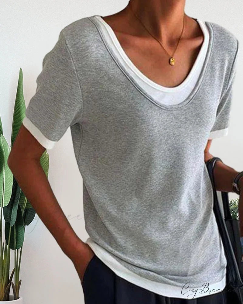Casual Color Solid T-shirts