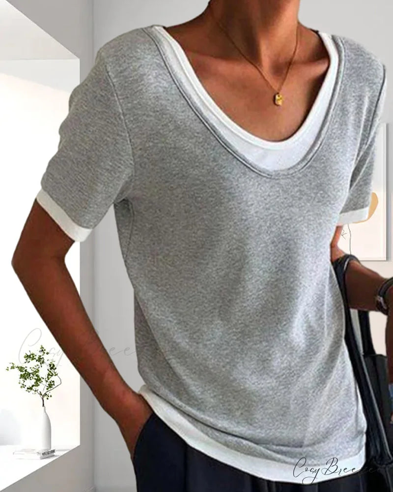Casual Color Solid T-shirts