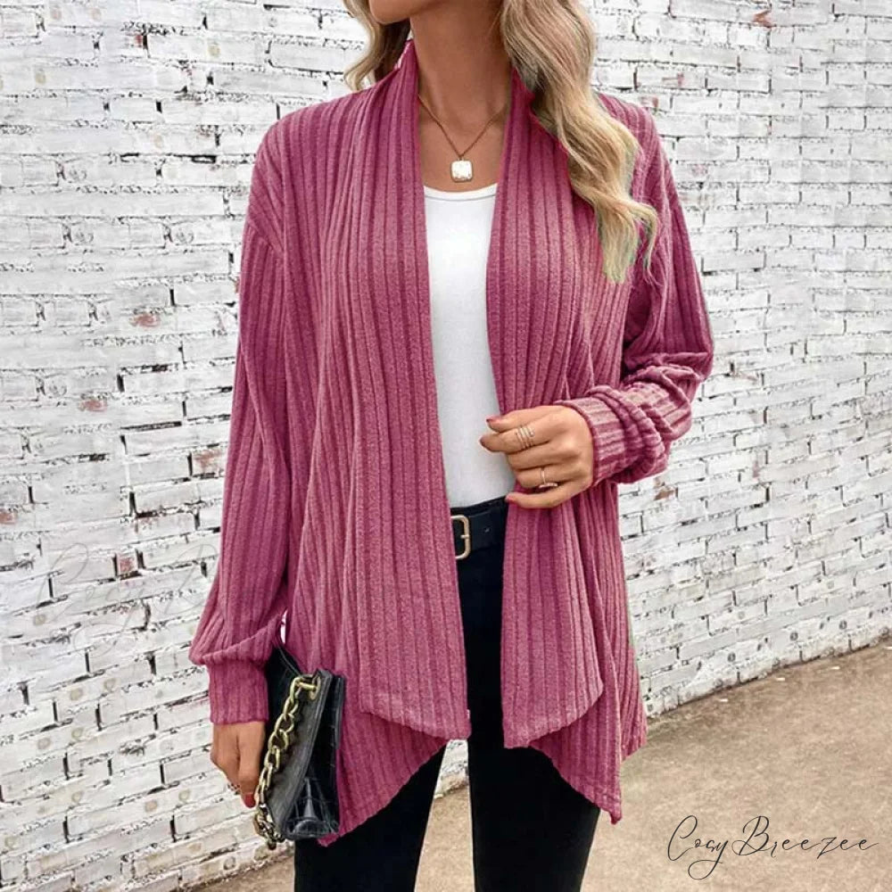 Casual Knitted Cardigan Rose / S