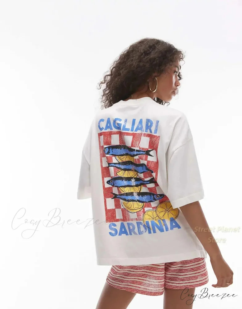 Casual Lotus Eyed Graphic T-shirt white8 / S t-shirt-250223