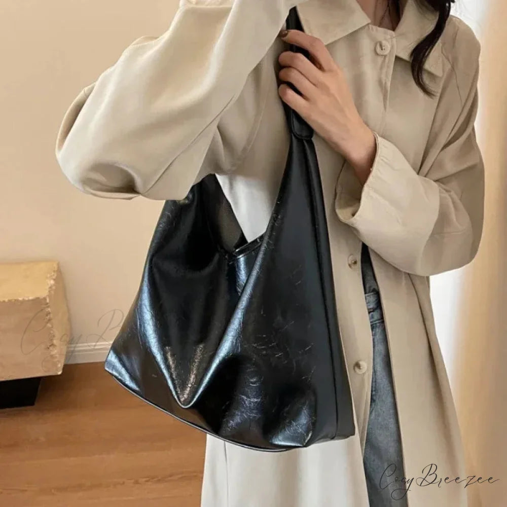 Casual Nylon Crossbody Bag Black shoulder-250126