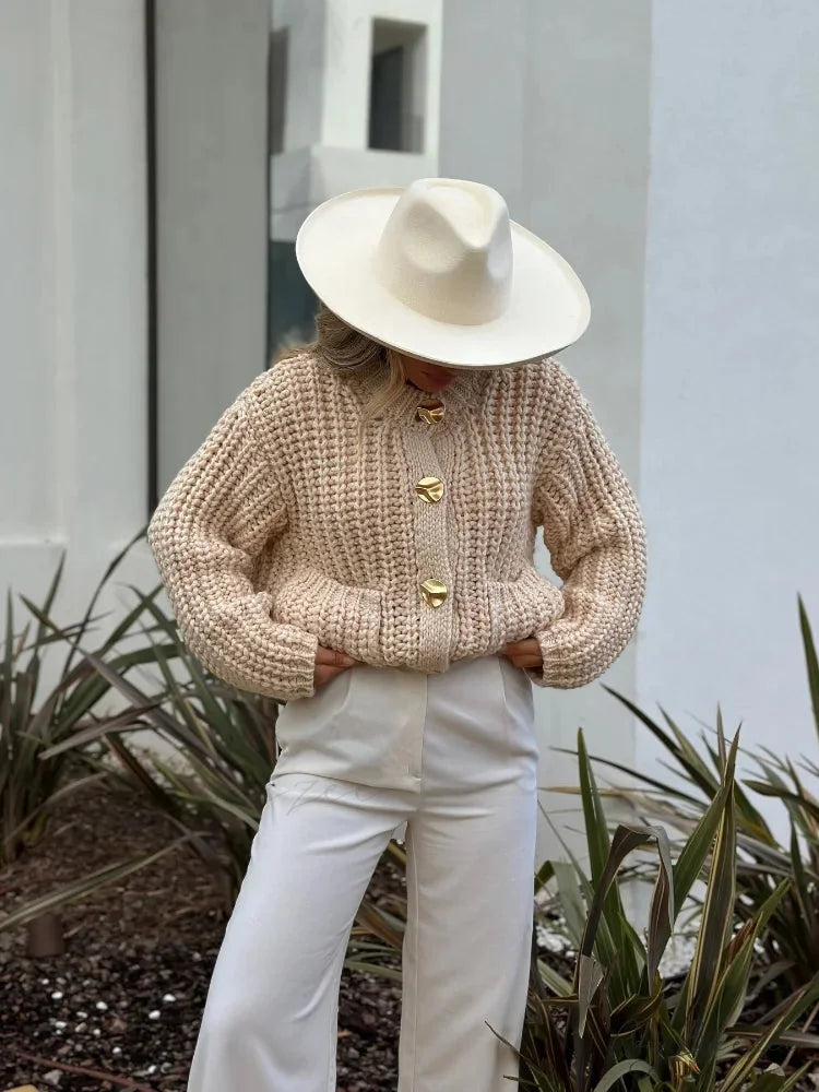Casual O-Neck Long Sleeve Pocket Cardigan cardiagn-250126