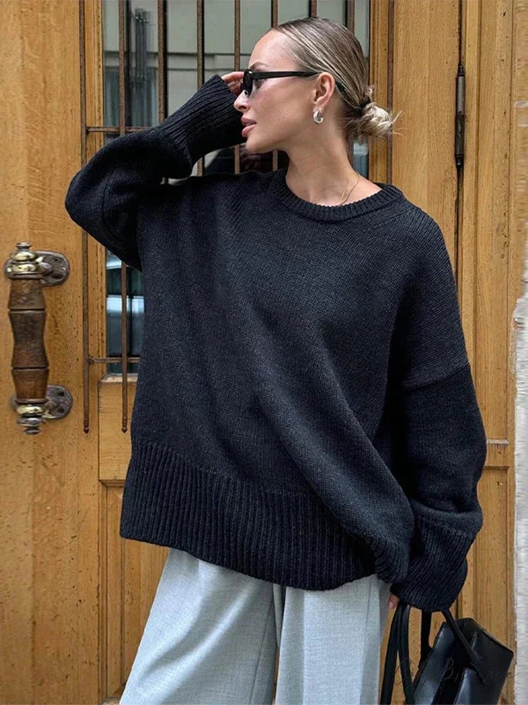 Casual Retro Long Sleeve Sweater swraters-241228
