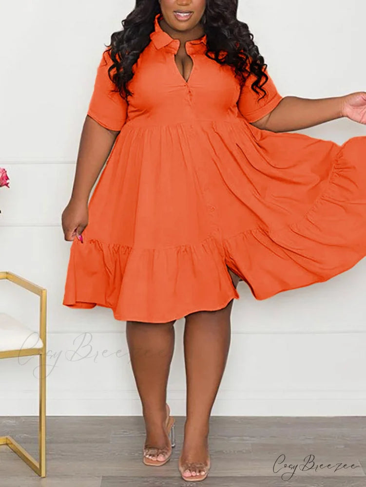 Casual Solid Back Trendy Cut Out T-Shirt Dress