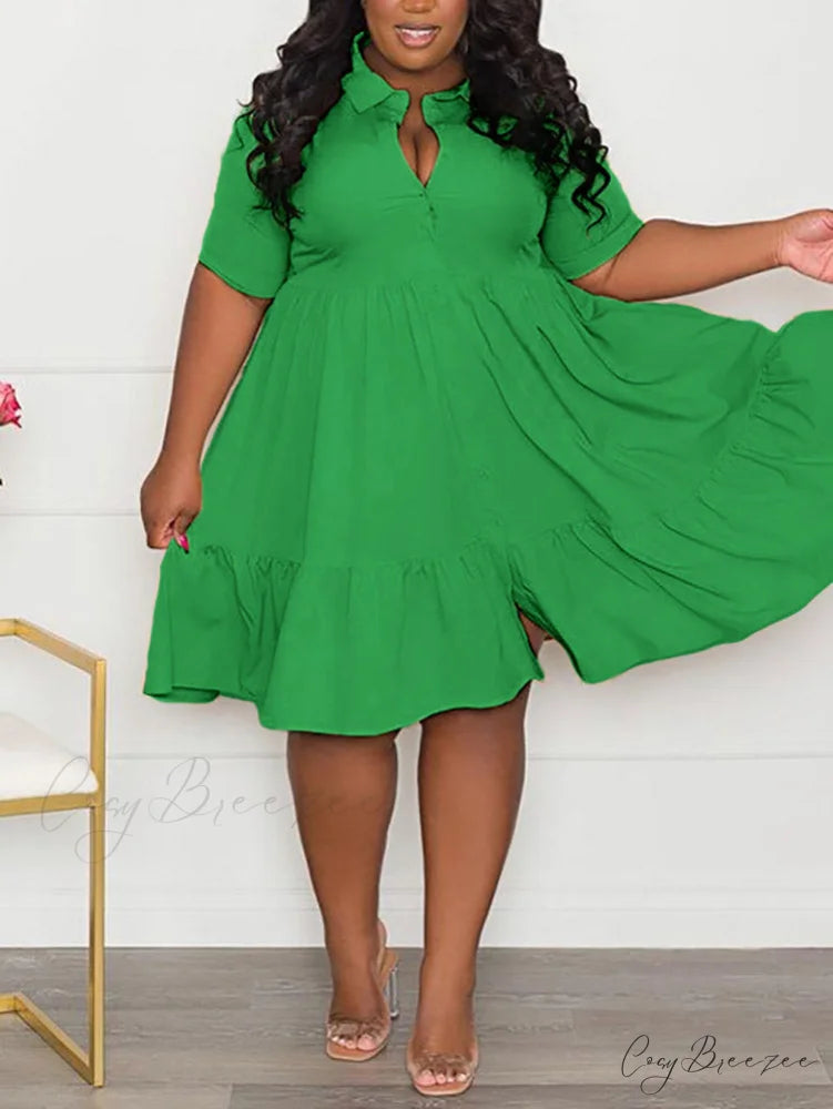 Casual Solid Back Trendy Cut Out T-Shirt Dress