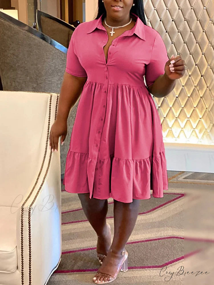 Casual Solid Back Trendy Cut Out T-Shirt Dress