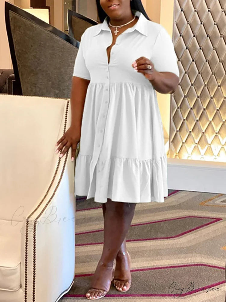 Casual Solid Back Trendy Cut Out T-Shirt Dress