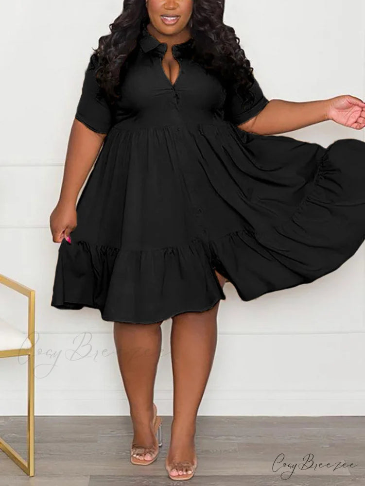Casual Solid Back Trendy Cut Out T-Shirt Dress