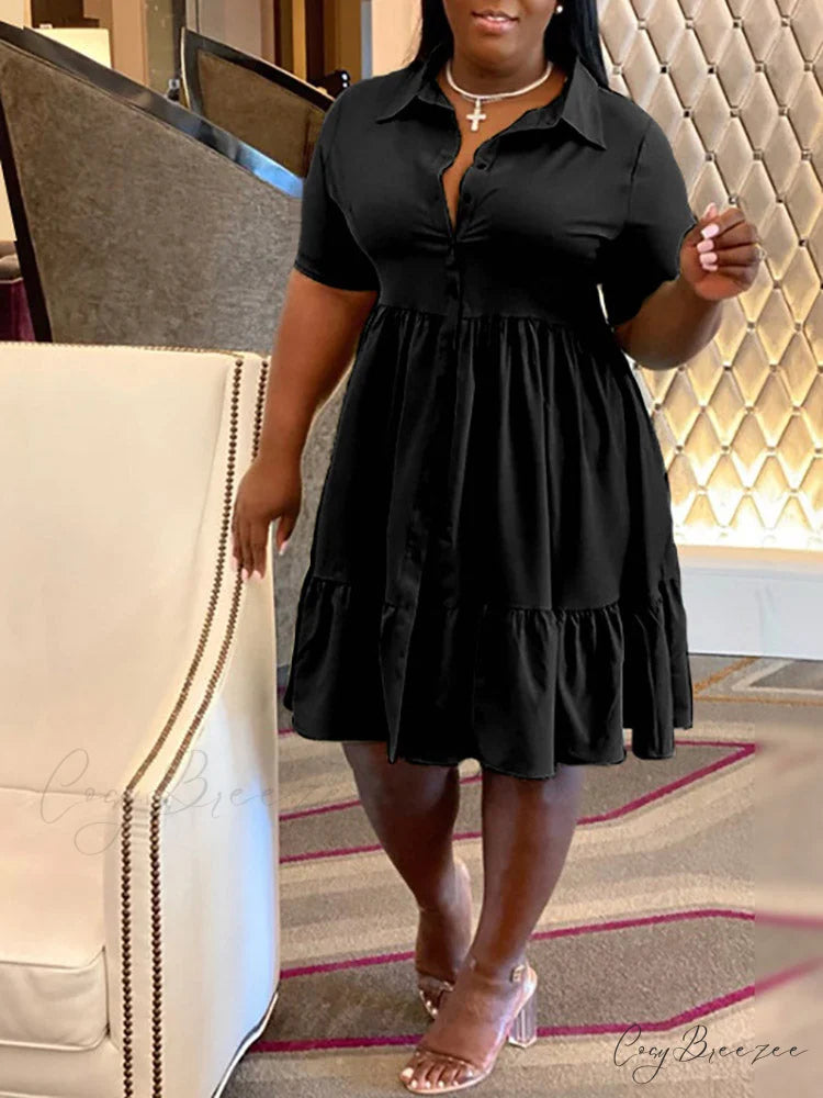 Casual Solid Back Trendy Cut Out T-Shirt Dress