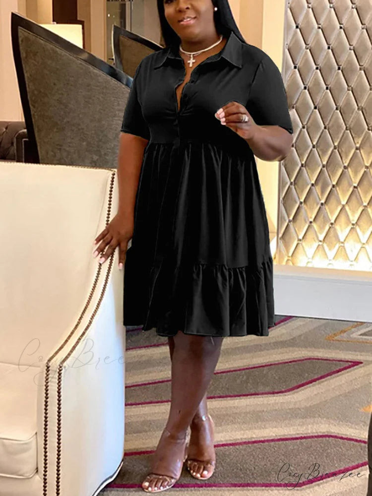 Casual Solid Back Trendy Cut Out T-Shirt Dress