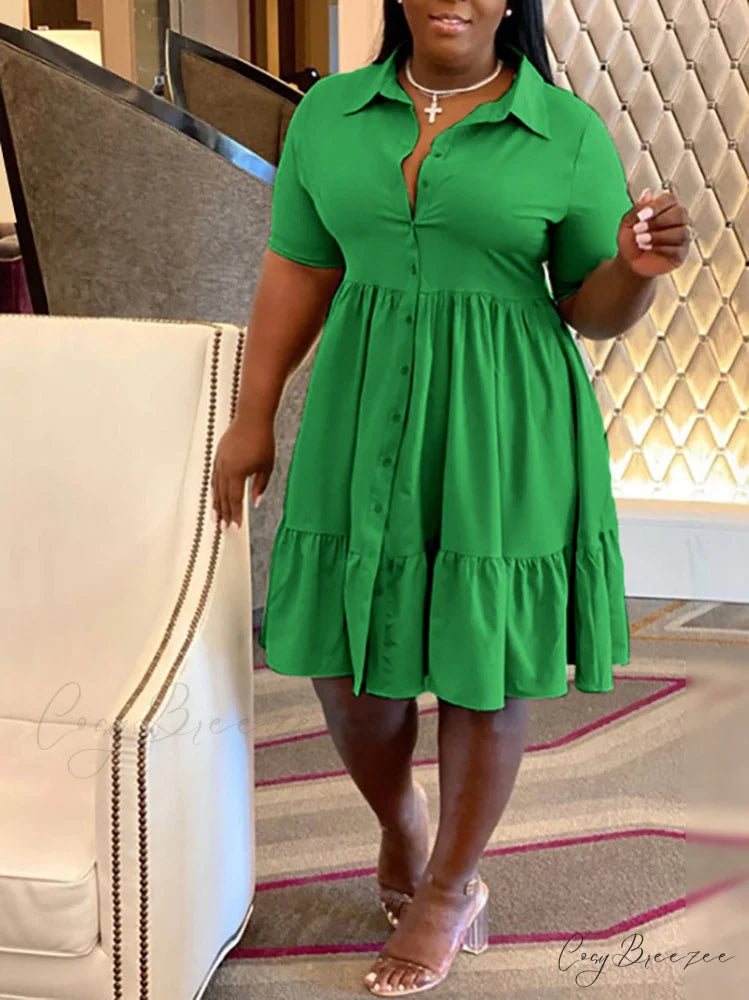 Casual Solid Back Trendy Cut Out T-Shirt Dress