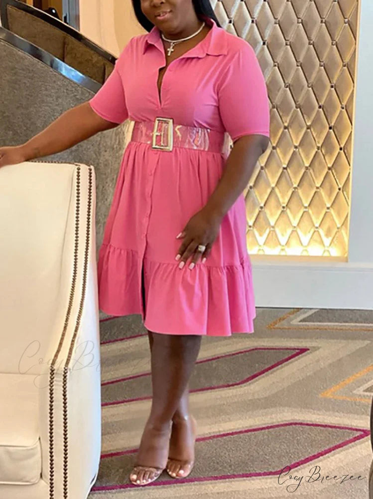 Casual Solid Back Trendy Cut Out T-Shirt Dress