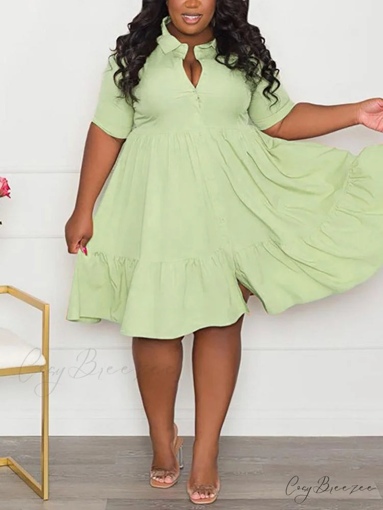 Casual Solid Back Trendy Cut Out T-Shirt Dress