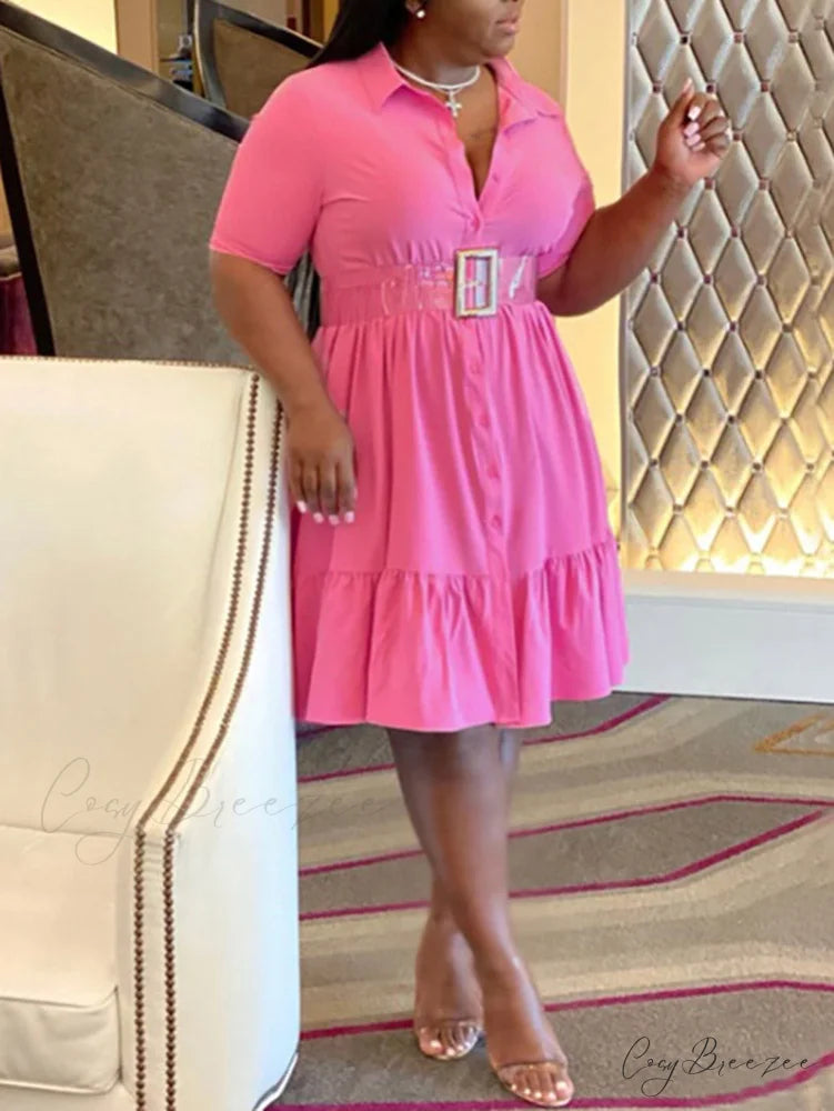 Casual Solid Back Trendy Cut Out T-Shirt Dress
